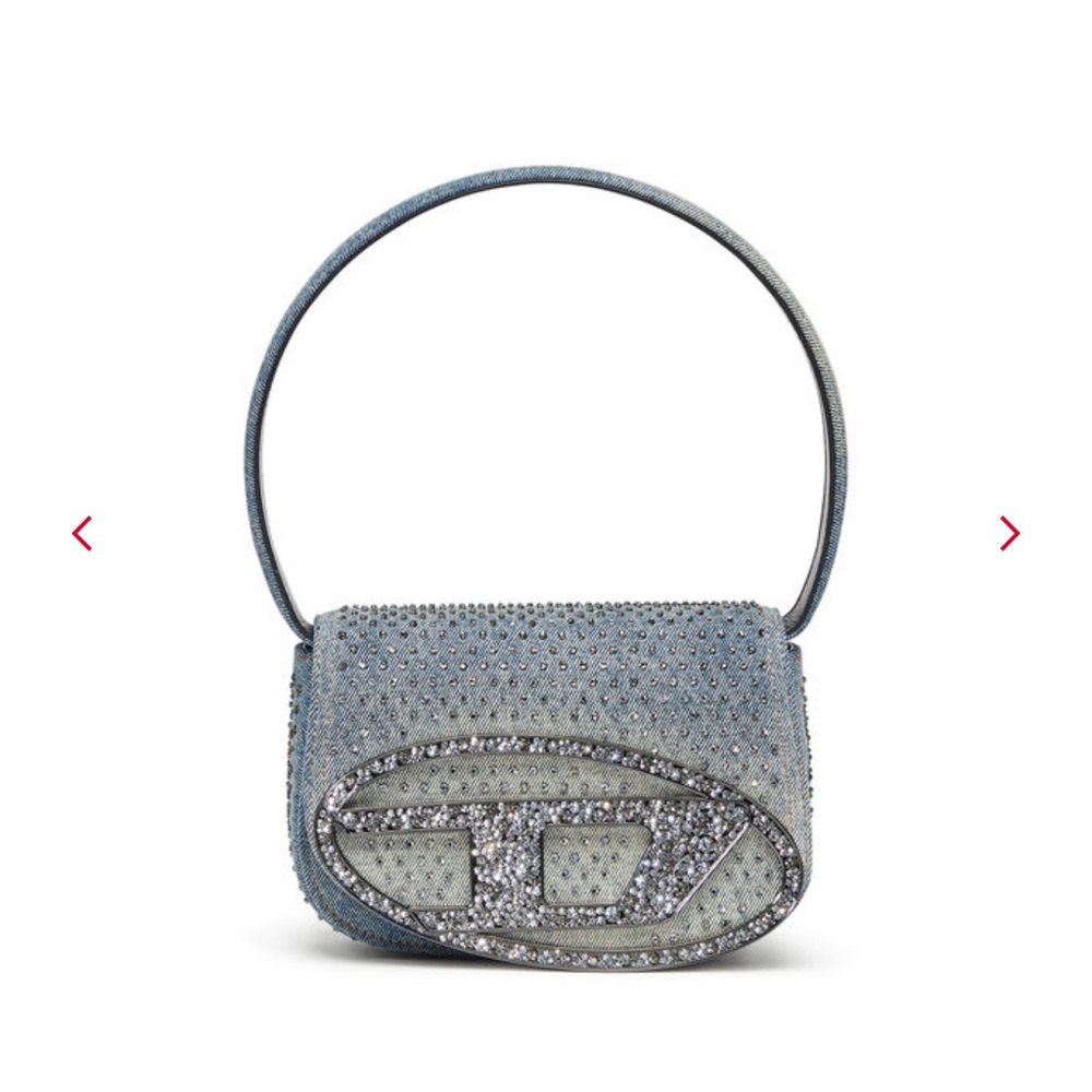 Diesel Iconic shoulder bag in denim and crystals